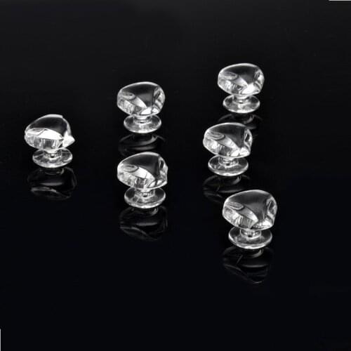 100PCS 17MM Clear Crystal Glass Triangle Door Pull Handle Transparent Acrylic Knobs Kitchen Cabinet Drawer knobs Home Decorating