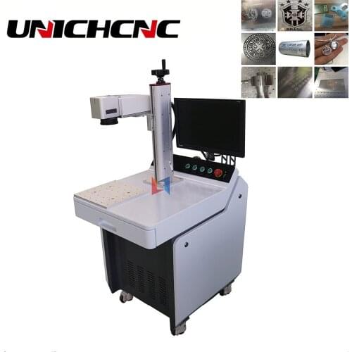 UNICHCNC high speed powder coated cups fiber laser marking machine/Mopa color fiber laser engraving machine