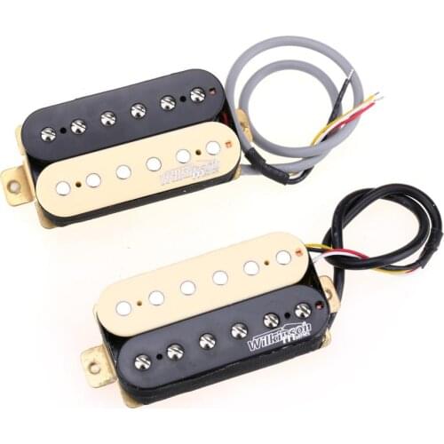 Wilkinson Classic Tone Ceramic Overwound Open Style Humbucker Pickups Set for Electric Guitar, Zebra