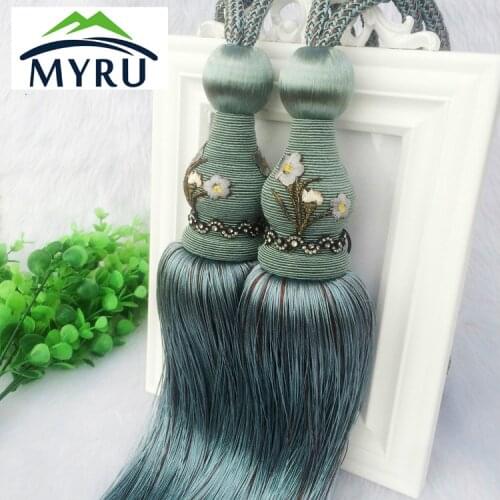 2 Pcs Modern Curtains Hanging Balls Belt Curtain Tieback Tassel Bandages Brushes Curtain Accessories