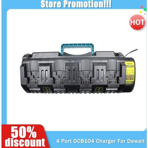 DCB104 Charger Rapid Optimum 4 Port 3A Chargin Current For Dewalt XR 10.8V 14.4V 18V 20V Flex Volt Lithium Battery DCB112 DCB115