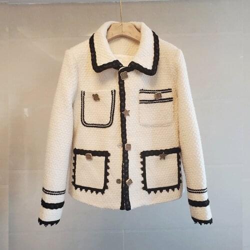 Korean Style Women Autumn tweed coat Hihg quality padded coat C667