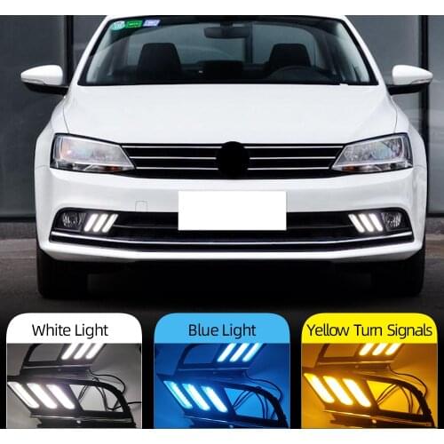 1 Set Car LED DRL Daytime Running Light Daylight Streamer Turn Signal For Volkswagen VW Jetta Sagitar MK6 2015 2016 2017 2018