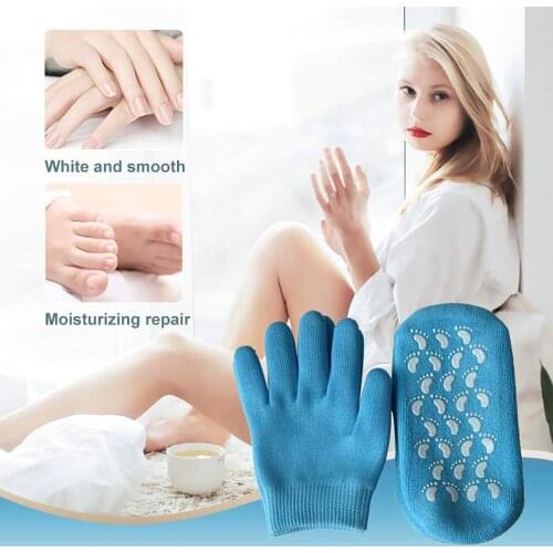 1Pair SPA Moisturizing Gloves Soft Cotton Moisturizing Whitening Exfoliating Foot Mask Smooth Skin Care Dry Treatment Beauty