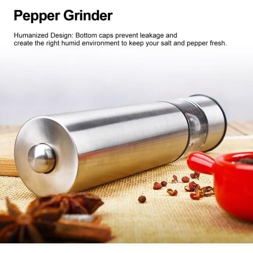 1PC Stainless Steel Professional Kitchen Gadgets Cooking Tools Portable Salt Pepper Mill Spice Grinder Silver