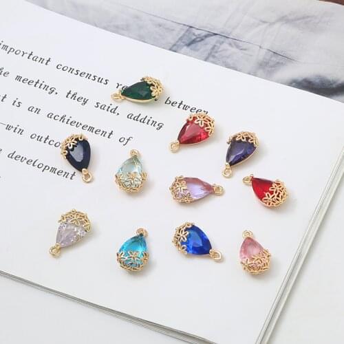 New Fashion 2021 9X16mm 1pc Colorful Pandent Natural Polish Glass Beads Pandent For DIY Women Decration Jewerly Making