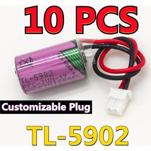 10PCS HOT Original For TADIRAN TL-5902 1/2AA ER14250 3.6V PLC CNC Lithium Battery With Connectors (Customizable Plug)