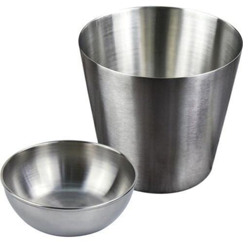 304 Stainless Steel French Fries Cup Seasoning Sauce Dish Bowl Snack Cups Sushi Plate Juice Butter Vinegar Dish Kitchen Saucer