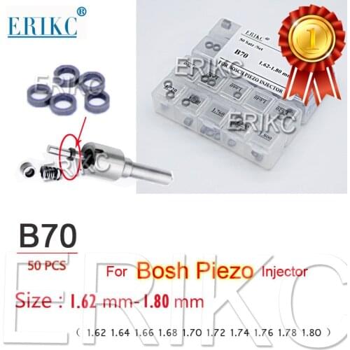 50PCS ERIKC B70 Diesel Fuel Injector Adjusting Shims Size 1.62-1.80mm for Bosch Piezo Injector Nozzle Adjust Washer