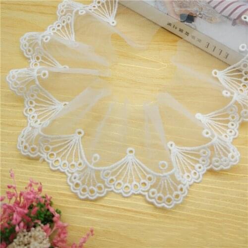 9yards 6cm white mesh embroidered Lace Trim fabric ribbon clothing skirt Home textile DIY Apparel Sewing decorate Accessories