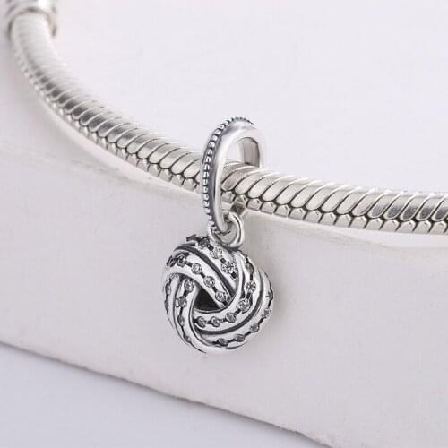 925 Sterling Silver CZ Transparent Zircon Surround Heart Pendant Charm Bracelet Fashion Jewelry DIY Making For Original Pandora