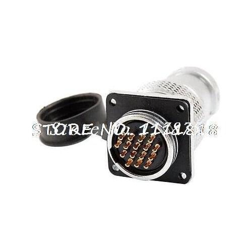 AC 250V 7A 16 Pins Flange Mount Aviation Connector Adapter