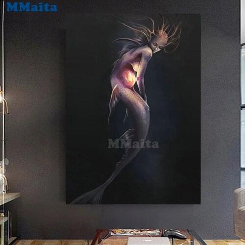 5d Diamond Painting Full Square Round Drill diy Diamond Embroidery Pregnant mermaid diamond mosaic cross stitch gift GG5520
