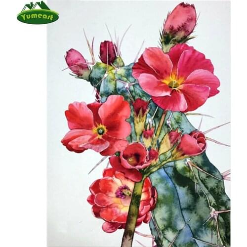 Cactus Flower Diamond Painting Still Life Motifs Rhinestone 5D Cross Stitch Kit Diy Diamond Embroidery Full Drill Diamond Mosaic