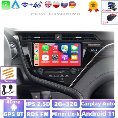 1024*600P Android 2G 32G Auto GPS Radio For Toyota Camry 8 XV 70 2017 2018 2019 Multimedia bluetooth IPS Screen NO DVD NC