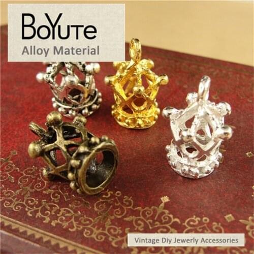BoYuTe (50 Pieces /lot) 13*18MM 4 Colors Zinc Alloy Cage Crown Charms Vintage Fashion Jewelry Findings Accessories Diy Handmade