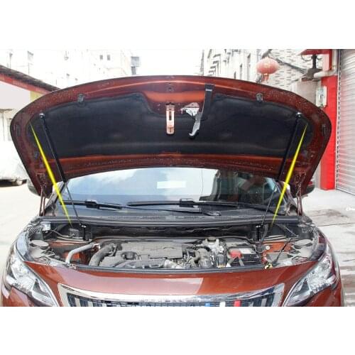 For Peugeot 3008 5008 GT 2017 2018 2019 Stainless Hood Cover Hydraulic Rod Strut Telescopic Rod Engine Hood Lift Support 2pcs