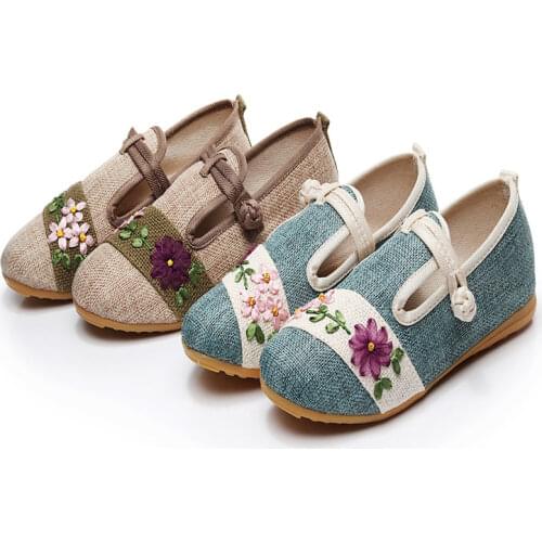 Women Handmade Embroid Espadrilles Flax Loafers Tai Chi Retro Slip On Flats Comfy Breathable Walking Shoes Fashion Footware