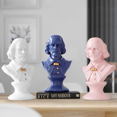 WILLIAM SHAKESPEARE FIGURINE ART SCULPTURE WOLFGANG AMADEUS MOZART STATUE HOME DECORATION ACCESSORIES FOR LIVING ROOM R874