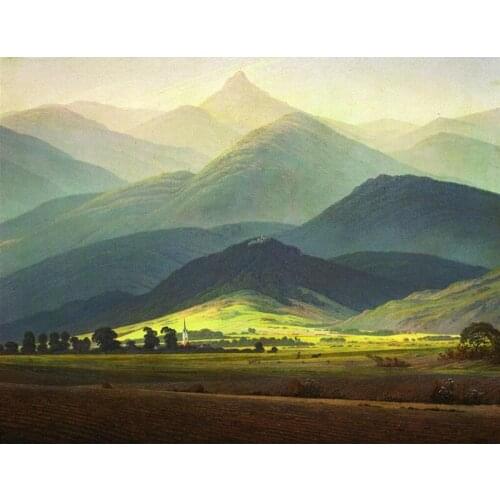 Painting By Numbers DIY Dropshipping 50x65 60x75cm Green Giant Mountain Scenery Canvas Wedding Decoration Art picture Gift