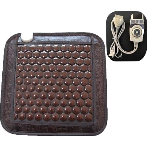 New Infrared Heating Mat Natural Jade Tourmaline Massage Cushion Pain Relief Back Waist Relieve Muscle Health Care Seat Mat 220V