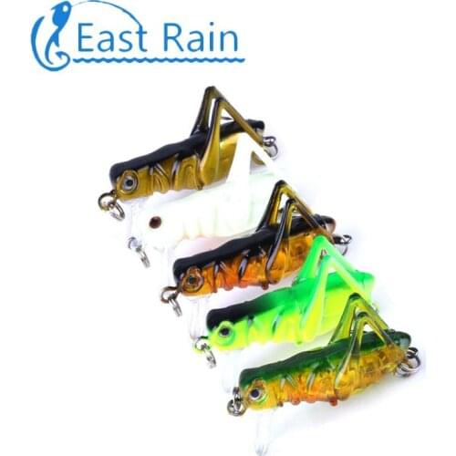 East Rain 3pcs Cricket Grasshopper Topwater Popper Minnow Suspending Hard Baits Bass Catfish Trout Fishing Lures Free shipping