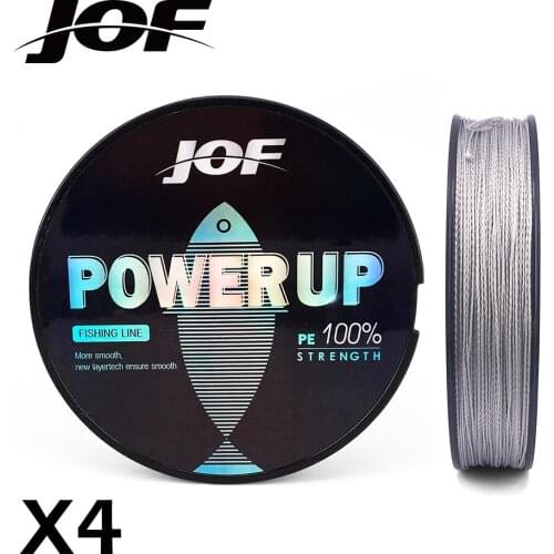 JOF POWER UP 300M PE Fishing Line 4 Strand Reverse Spiral Tech Multifilament Strong Carp Fishing line 12-83LB