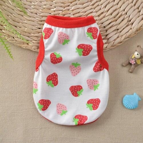 Summer Dog Clothes Fruit Strawberry Animal Printed Dog Pet Vest For Small Medium Dogs Bulldog Spring Cool Sleeveless T-shirt Hot