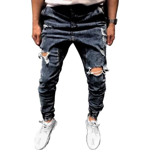 New European size mens ripped jeans