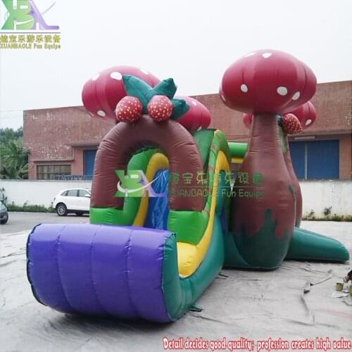 Mushroom inflatable bouncy combo strawberry inflatable jumper with slide