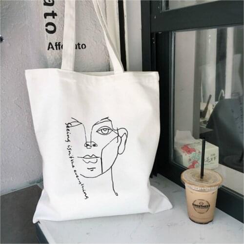 Simple Simple Casual Travel Bag Stylish Shopping Bag Eco Large Capacity Women Handbag Shoulder Bags Girl Gift Canvas bags
