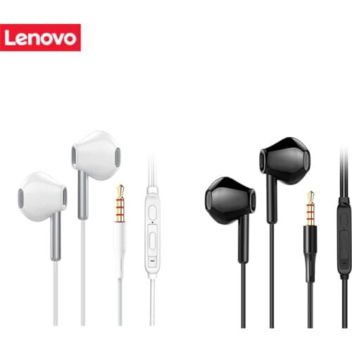 Lenovo XF06 3.5mm Wired Headphones In-Ear Headset Stereo Bass Music Earbuds In-line Control with Microphone Smartphone Earphones