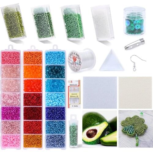 Handmade Glass Seed Beads Belt charm seedbeads Rondelle Spacer Beads Sequins Set For DIY clothing Making Embroidery brooch