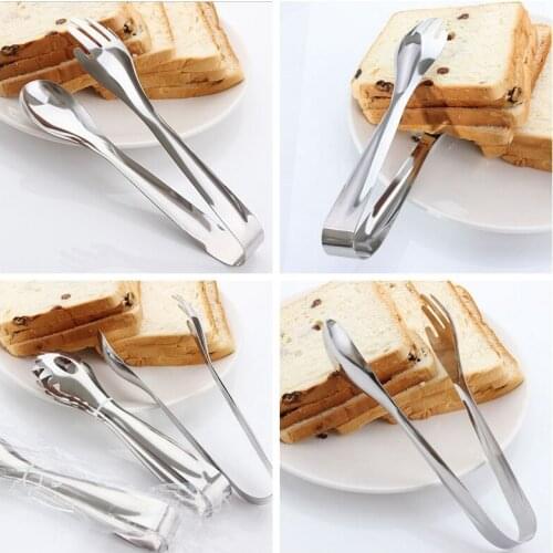 Stainless Steel Food Tongs Kitchen Utensils Buffet Cooking Tool Anti Heat Bread Clip Pastry Clamp Barbecue Kitchen Barbecue