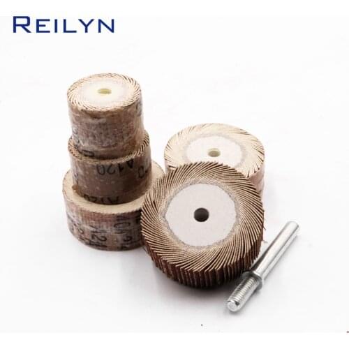6x25/30/40mm Sand Paper Polishing Wheels Sandpaper Grinding Mops spindle mops sand paper wheel mounted flap wheels grinding bits