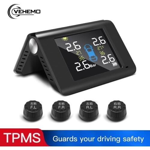 NEW Tire Pressure Monitoring Car TPMS Tire Pressure Monitoring System Collapsible Vehicles High Temperature Alarm 4PCS Sensor