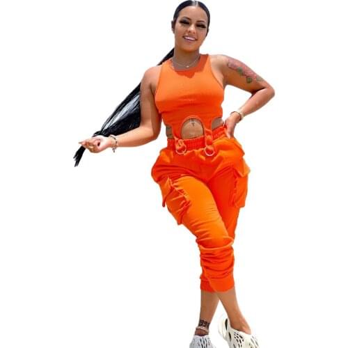 Tracksuit Two Piece Outfits For Women Sets Clothes 2021 Black Girl Lounge Wear Office Lady Crop Top Tee Straight Pants Wholesale