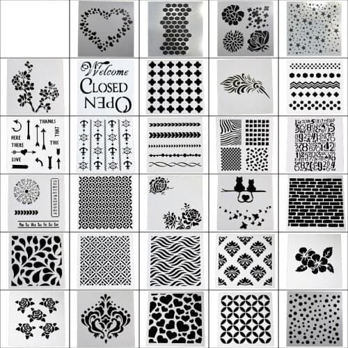 Wholesale 10Pcs/bag Flower Hollow Fondant Cake Decoration Tools Cake Cookie Biscuit Stencil Bakery Tool Mold Cake Stencil