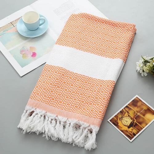 Turkish Beach Towel Extra Large Peshtemal Women Winter Scarf Sports Sauna Bath Towel with Tassel Soft Terry Cloth Adult