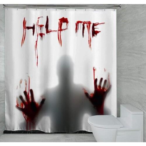 Cozyart Bathroom Waterproof Shower Curtain with Metal Hooks Halloween Horror Scary Hallowmas Bloody Vampire Zombie Design