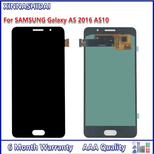 100% AMOLED LCD For SAMSUNG Galaxy A5 2016 A510 A510FD A510F A510M LCD Display Touch Screen Digitizer Assembly Replacement