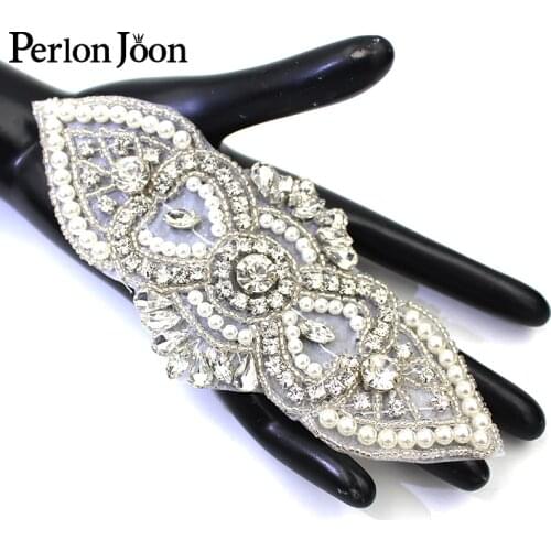 1pcs Glitter silver oval Crystal Patch Handmade glass Rhinestone Applique Sewn on Wedding Dress Decoration Accessories WH022