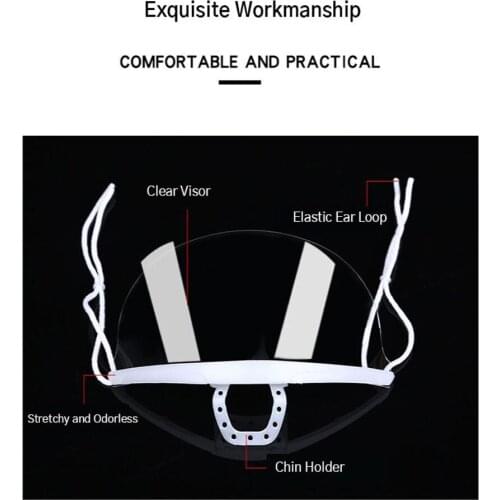 10Pcs Clear Plastic Mouth Face Cover Restaurant Catering Chefs Beauty Salon Use