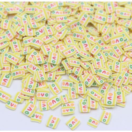 100g/Lot Yellow Dessert Slices Polymer Clay Cake Pastry Sprinkles for Toys Decoration DIY Crafts Filler Accessories