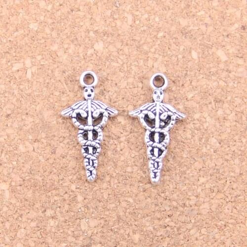 24pcs Charms caduceus medical symbol md 23x11mm Antique Pendants,Vintage Tibetan Silver Jewelry,DIY for bracelet necklace