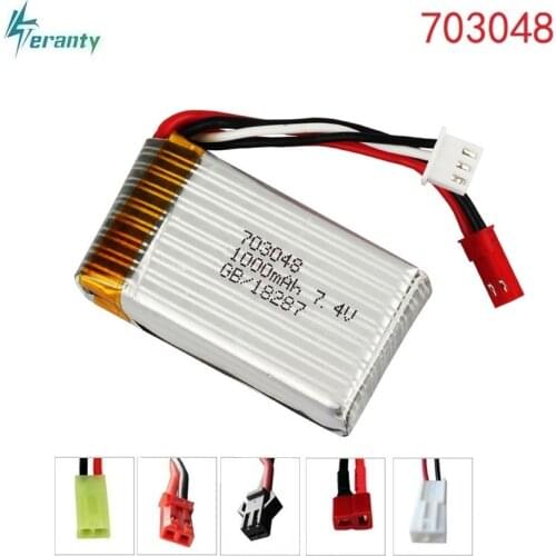 2Pcs 7.4V 1000mah 703048 Lipo Battery For MJXRC X600 2s Lipo Battery 7.4 V 1000 mah 25c 703048 toy battery