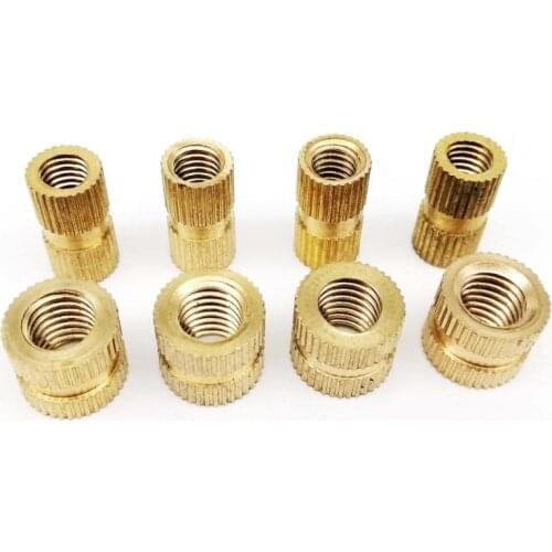 25pcs Solid Brass Pure Copper Metric Thread Injection Molding Knurl Insert Nut Nutsert Embedded