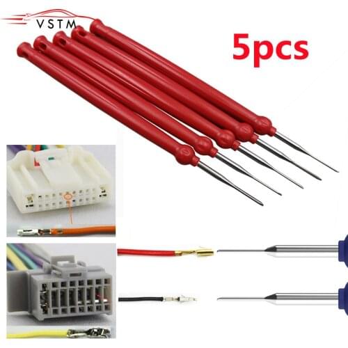 5pcs Car Plug Terminal Removal Tool Pin Needle Retractor Pick Puller Repair Electrical Remove Wire Puller Hand Tools Kit