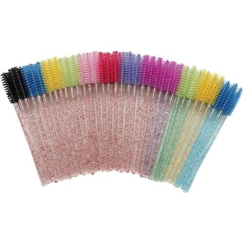 50 eyelash micro brushes disposable crystal rod mascara brush, DIA handle mascara stick, grafted mascara brush, lip gloss stick