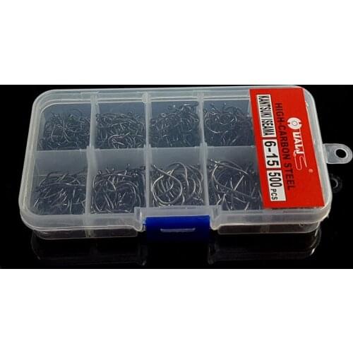 500 Pcs 6#-15# fishing hook With round hole anzol para pesca Large fishing fishing hooks anzol haken hooks barbe hamecon simple